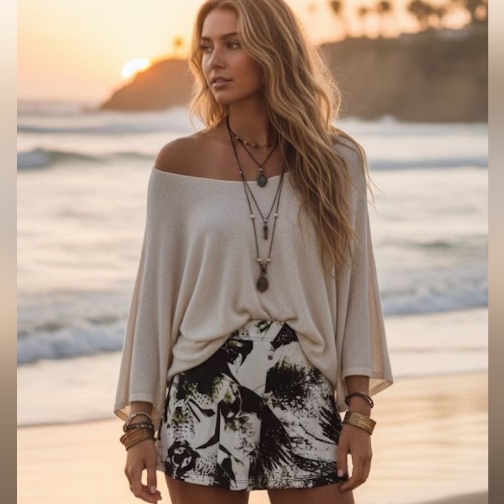 JUMA hi waist printed jersey shorts size XS